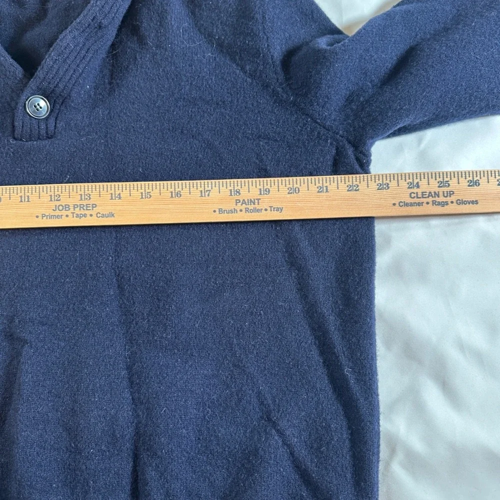 J.Crew Mens XXL‎ Navy Blue 100% Lambswool Shawl Collar Button Sweater 21943
